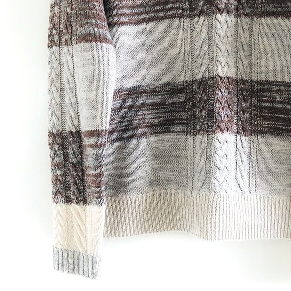 Thakoon Cable Knit Striped Wool Sweater Cardigan Size S - Picture 7 of 11